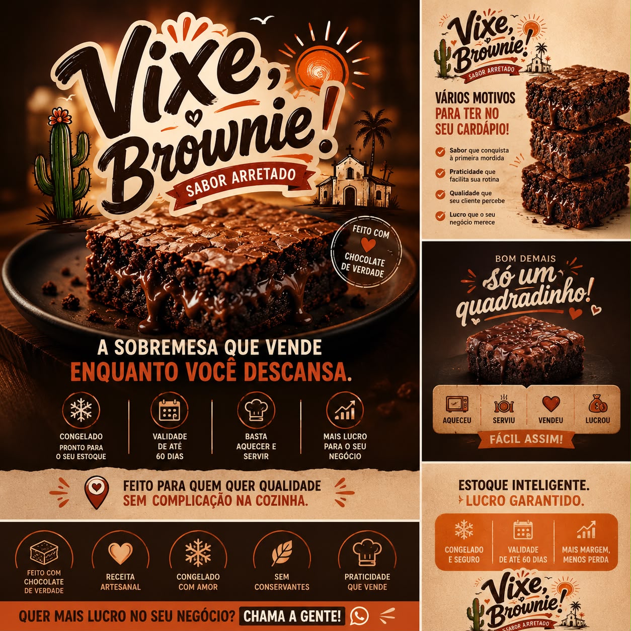 Peça de campanha VIXE, BROWNIE! — A sobremesa que vende enquanto você descansa