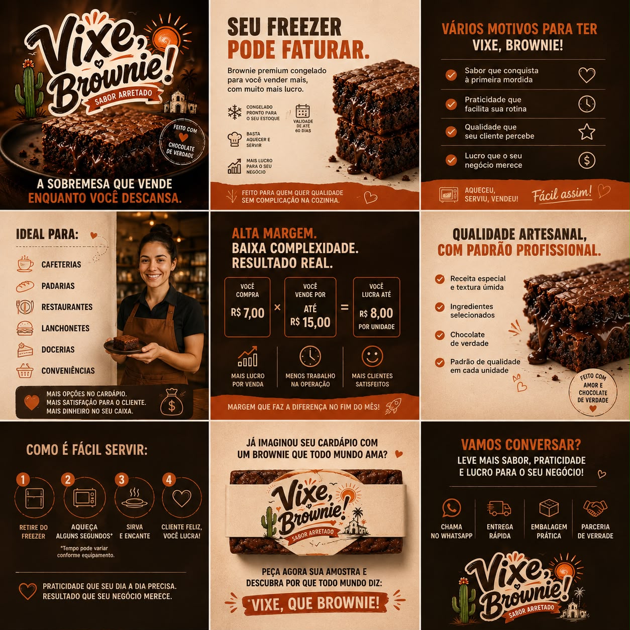 Carrossel VIXE, BROWNIE! — peças para redes sociais